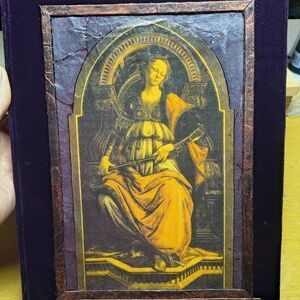 Vintage Art Print with Orange and Purple Accents